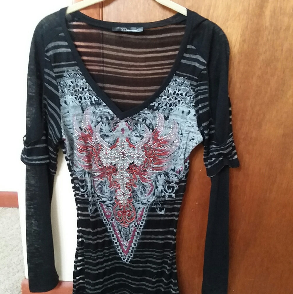 Angels and Diamonds Top Wing Rhinestone